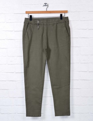 Boom solid olive cotton jeggings