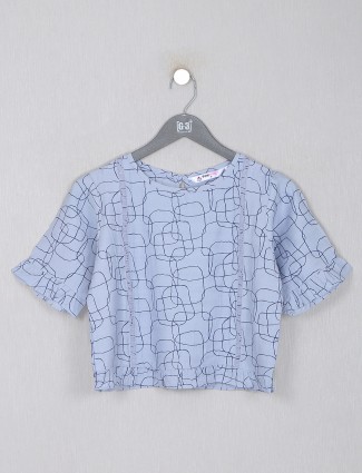 Casual blue cotton top for women