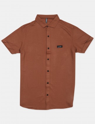 Chopstick brown colored casual cotton shirt
