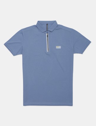 Chopstick cotton blue solid t-shirt