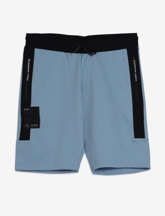 CHOPSTICK cotton plain blue shorts