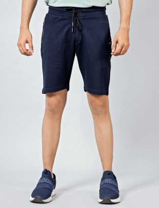Chopstick navy solid cotton mens shorts