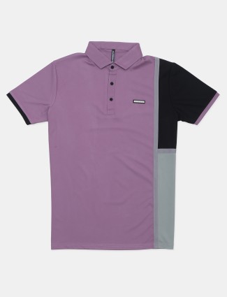 Chopstick solid purple casual t-shirt