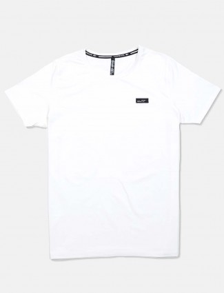 Chopstick white solid casual t-shirt