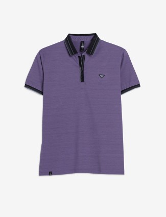 COOKYSS purple plain half sleeves t-shirt