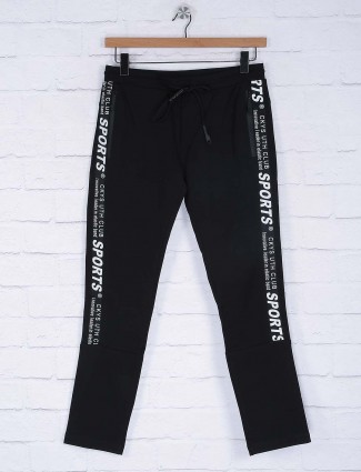 Cookyss solid black colored track pant