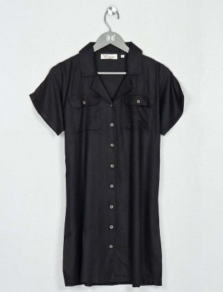 Cotton black top for casual wear