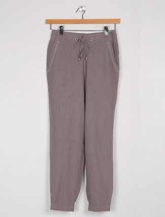 Cotton solid pyjama in grey