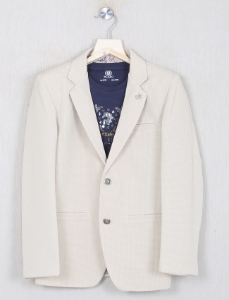 Cream color terry rayon blazer for party