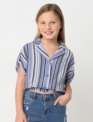 DEAL blue cotton stripe shirt