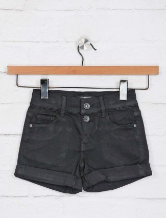 Deal latest black solid casual shorts