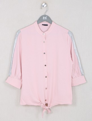 Deal pink hue top in georgette for women