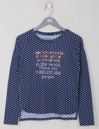 Deal printed top for women in navy hue