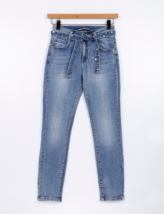 Deal washed blue women jeans