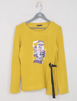 Deal yellow cotton casual wear top