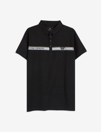 DeePee black cotton plain t shirt