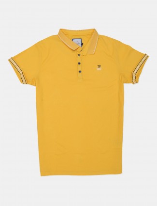 Deepee mustard yellow solid cotton t-shirt