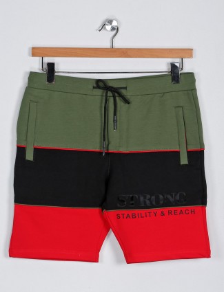 Deepee presented green solid cotton shorts