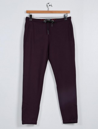 Deepee purple cotton track pant for mens
