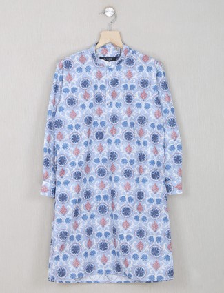 Designer kurta pajama in blue cotton