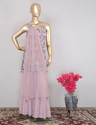 Designer pastel pink shade wedding punjabi style palazzo set