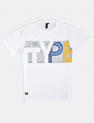Disorder casual wear printed white t-shirt