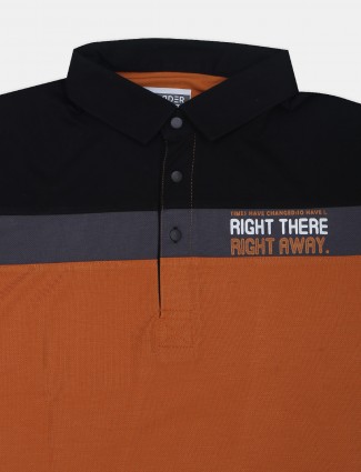 Disorder printed rust orange cotton t-shirt