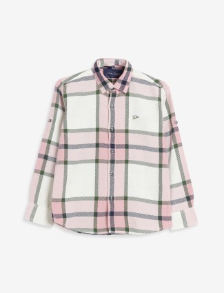 DNJS white and pink checks shirt