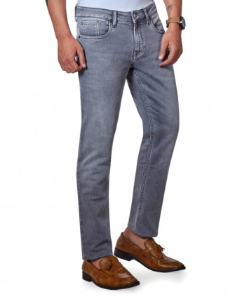 Dragon Hill grey solid mens jeans