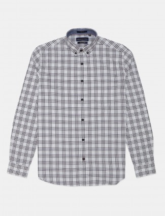 Dragon Hill off-white checks cotton shirt for men