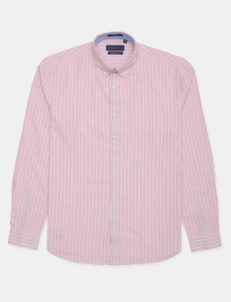 Dragon Hill pink stripe men shirt