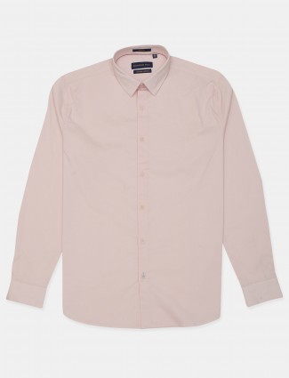 Dragon Hill presented solid baby pink casual shirt