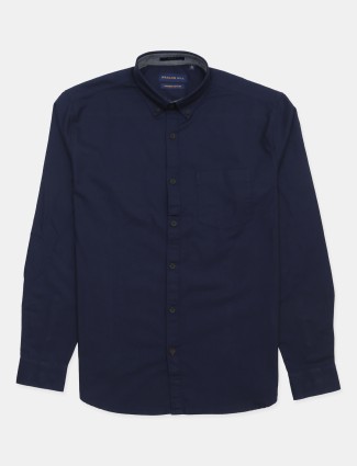 Dragon Hill solid navy cotton shirt
