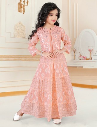 Festive wear pink color printed cottotn  salwar suit