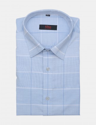 Fete blue hued checks cotton shirt