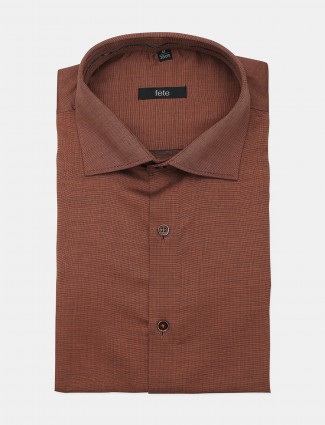 Fete formal style brown shade shirt for men