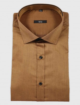 Fete formal wear brown solid shirt