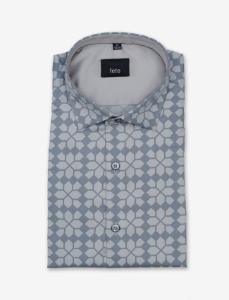 Fete grey printed cotton shirt