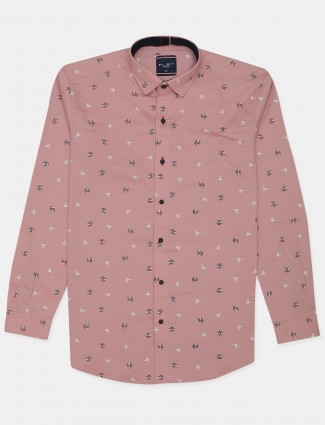 Flirt printed style pink hue cotton shirt