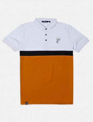 Freeze orange and white solid t-shirt