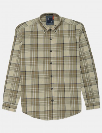 Frio beige checks shirt in cotton fabric