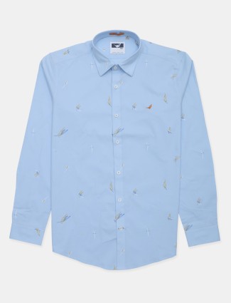 Frio blue printed men casual shirt