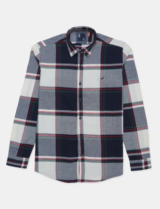 Frio navy checks shirt in cotton fabric