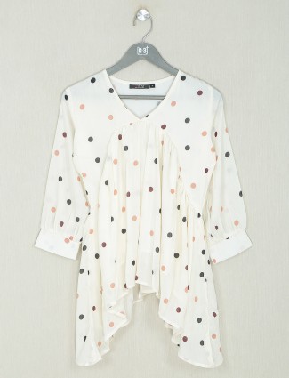 Georgetteoff-white casual wear top for wonderful lady