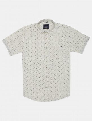 Gianti printed cream cotton casual shirt