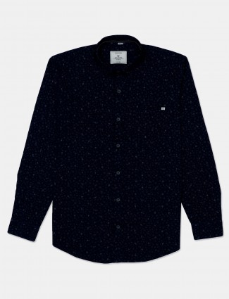 Gianti printed navy cotton shirt for men