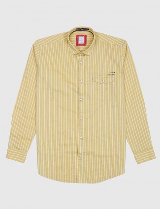 Gianti yellow hue stripe pattern shirt
