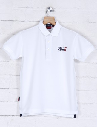 Gini and Jony solid white slim fit t-shirt