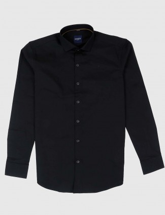 Ginneti black casual wear solid shirt