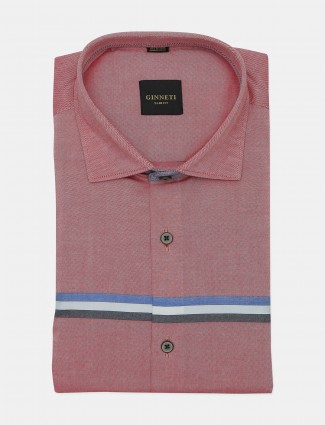 Ginneti pink printed cotton casual shirt